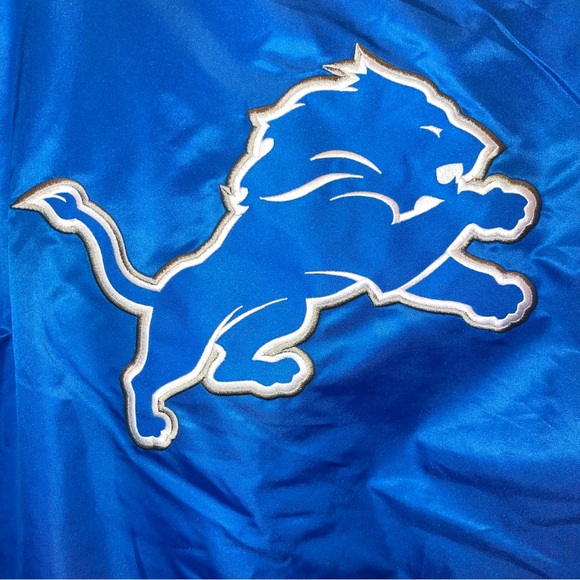 Detroit Lions Satin Varsity Jacket Ultra Game Men’s M NWT - Picture 8 of 12